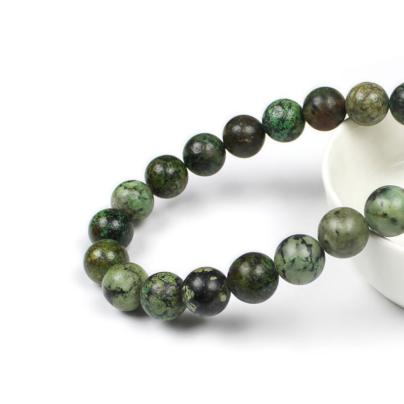 MJDCB Natural African Turquoise Beads Round Loose Stone Beads for Jewelry Making DIY Bracelet Necklace Accessory 15" (8mm) - Image 2